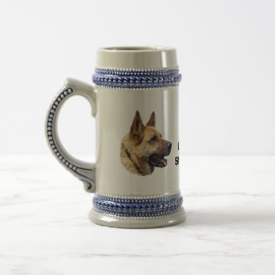 Caneca De Cerveja Retrato de cão German shepherd alsaciano