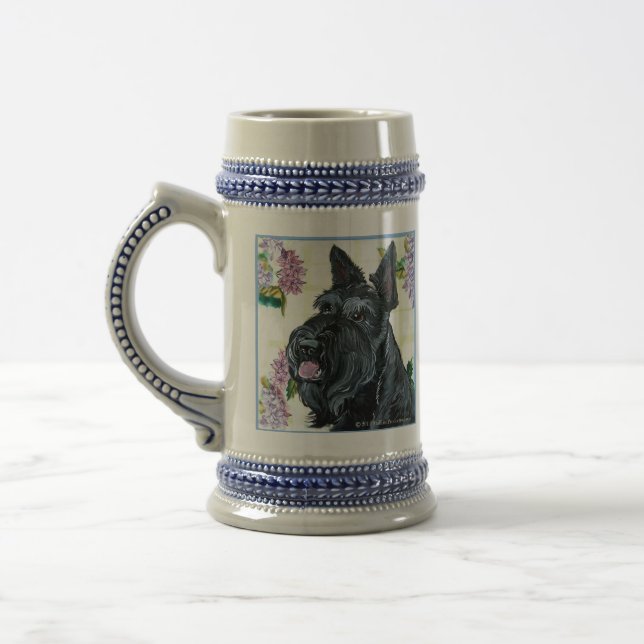 Caneca De Cerveja Retrato de Terrier do Scottish (Esquerda)