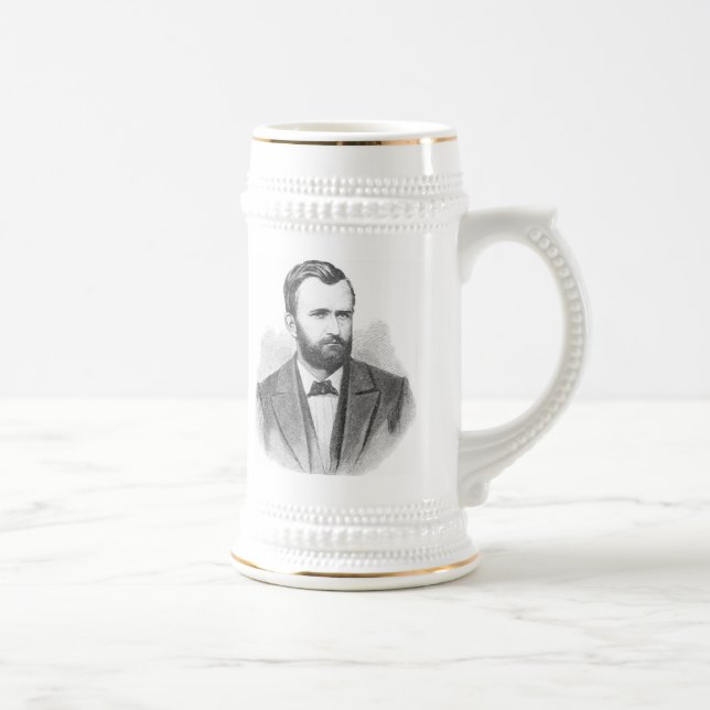 Caneca De Cerveja Retrato de Ulysses S. Grant Ilustrativo (Direita)