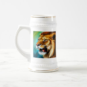 Caneca De Cerveja Retrato Posicionado Do Lion De Raiva-57566