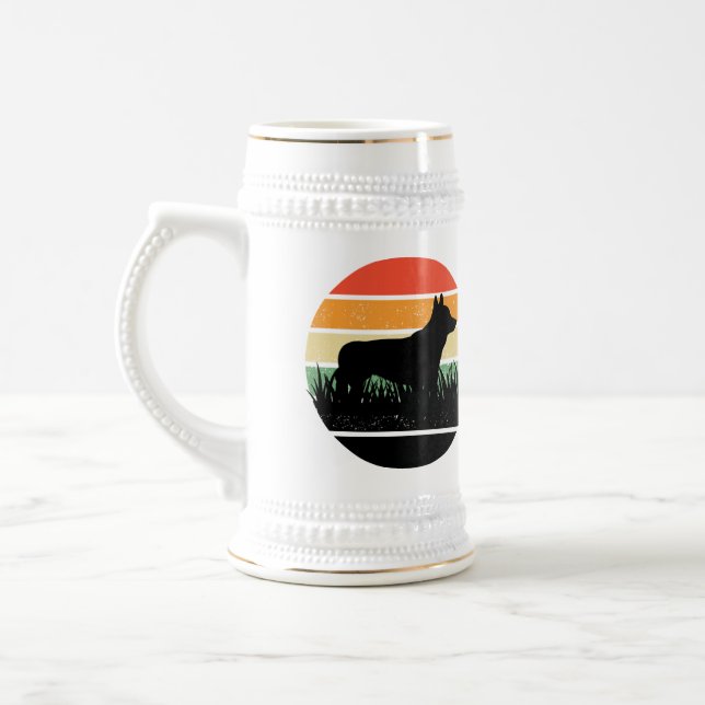Caneca De Cerveja Retro Corgi Sunset (Esquerda)