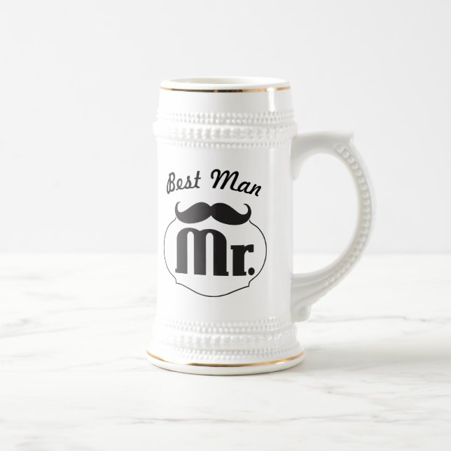 Caneca De Cerveja Retro Engraçado, Sr. Mustache Melhor Homem (Direita)