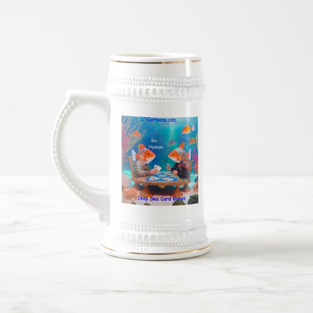Caneca De Cerveja Rick London Fish Jogando "Go Fish" Card Comic (Esquerda)