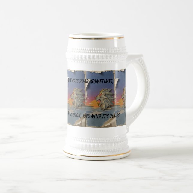 Caneca De Cerveja Roaring Lion Papercut Beer Mug  (Frente Esquerda)