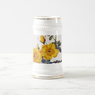 Caneca De Cerveja Rosa Eglanteria, P. J. Redoute, rosas amarelas sel