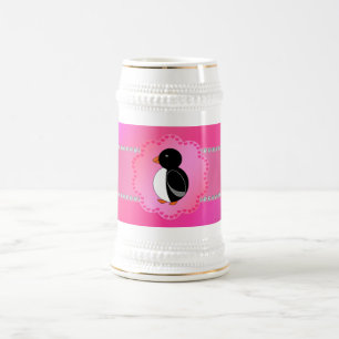 Caneca De Cerveja Rosa extravagante do pinguim