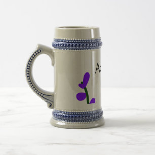Caneca De Cerveja Rosa lilás lavanda mamãe dia das mães presente