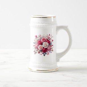 Caneca De Cerveja Rose Bouquet Floral Design- 62104