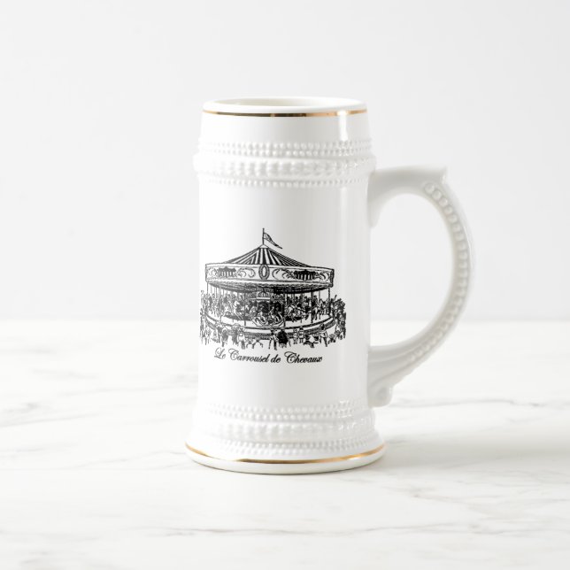 Caneca De Cerveja Roupa e presentes de cavalos carrossel franceses (Direita)