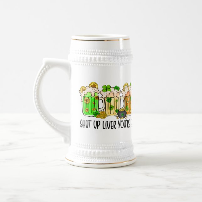 Caneca De Cerveja Rua De Shamrock Verde Patrick Cale A Vida Engraçad (Esquerda)