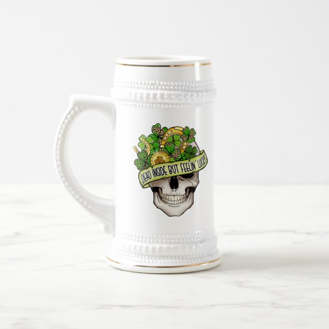 Caneca De Cerveja Rua de Shamrock Verde Patrick Sentindo Um Crânio S (Esquerda)