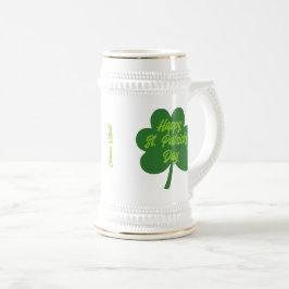 Caneca De Cerveja Ruas personalizáveis, Shamrock do Dia de Patrick