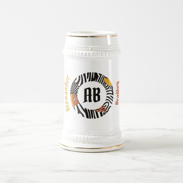 Caneca de cerveja Safari Abstrato africano (Centro)