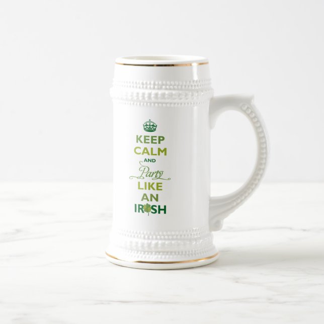 Caneca De Cerveja SAINT PATRICK Mantém A Calma E Festa Como Um Irlan (Direita)