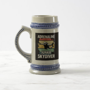 Caneca De Cerveja Saltador de Paraquedas Viciado em Adrenalina
