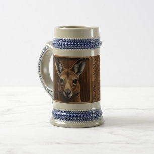 Caneca De Cerveja Salto da Natureza: Impressão em Madeira de Canguru