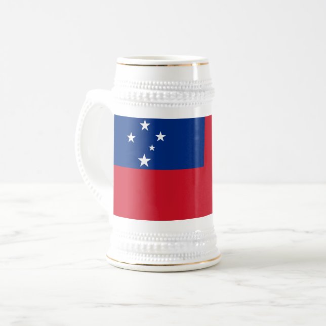 Caneca De Cerveja Samoa Flag (Frente Esquerda)