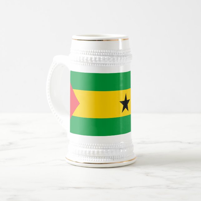 Caneca De Cerveja Sao Tome and Principe Flag (Frente Esquerda)