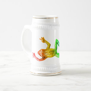 Caneca De Cerveja Sapo colorido arco-íris de SlipperyJoe renderizado