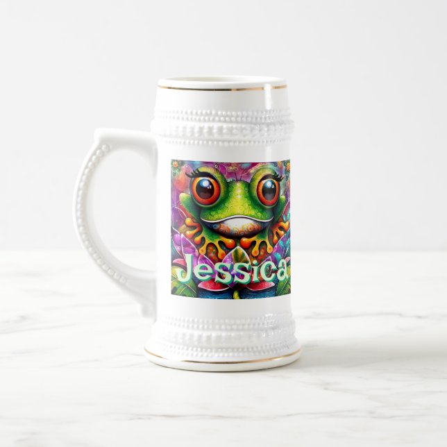 Caneca De Cerveja Sapos Infláveis Abstrato Quiméricos do sapo Person (Esquerda)