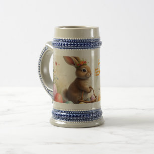 Caneca De Cerveja Saudações da Primavera do Coelho da Páscoa