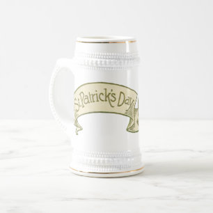Caneca De Cerveja Saudações do Dia de São Patrício em Estilo Antigo 