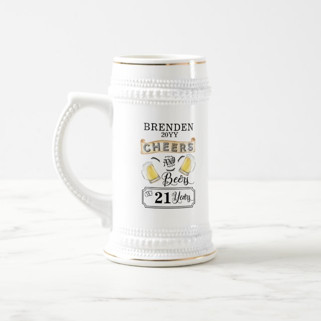 Caneca De Cerveja Saúde e Cervejas aos 21 anos de aniversário (Esquerda)