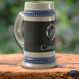 Caneca De Cerveja Scottish Campbell Crest Crachá & Tartan