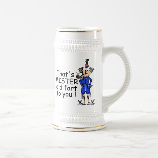 Caneca De Cerveja Senhor Velho Fart Aniversário Humor (Direita)