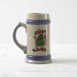 Caneca De Cerveja Sentir Jolly Retraindo Papais noeis de Natal