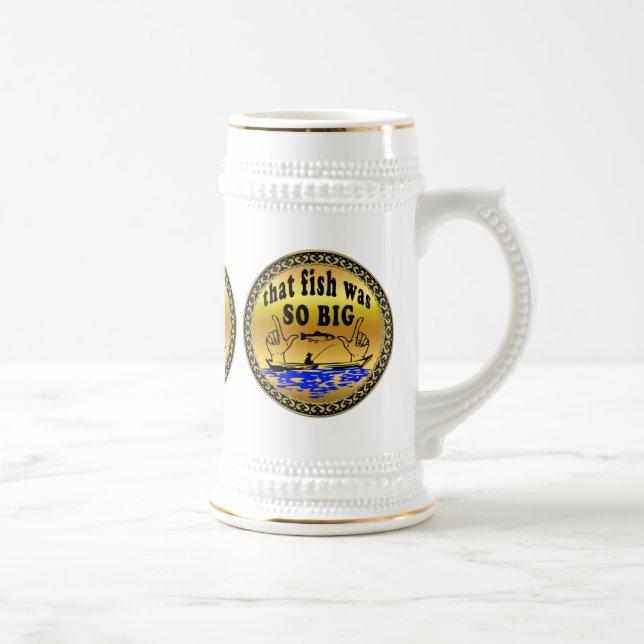 Caneca De Cerveja Separação das mãos mostrando um peixe e um barco c (Direita)