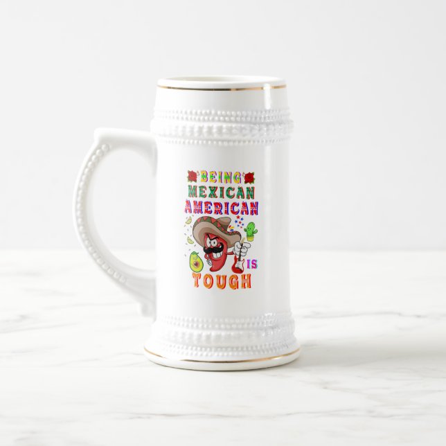 Caneca De Cerveja Ser Mexicano-Americano É Difícil (Esquerda)