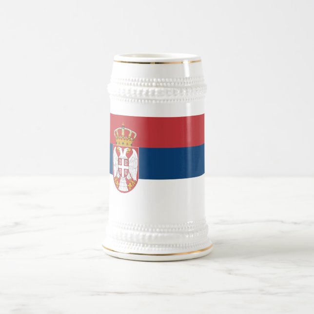 Caneca De Cerveja Serbia Flag (Centro)