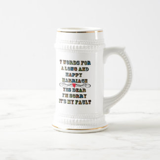 Caneca De Cerveja Sete palavras para um longo e feliz Casamento