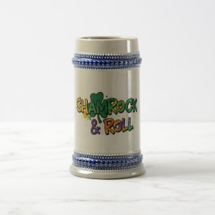 Caneca De Cerveja Shamrock and Roll Ruas. Dia de Patrick