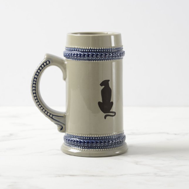 Caneca de cerveja silhueta de gato preto (Esquerda)