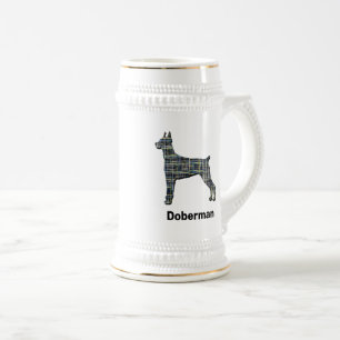 Caneca De Cerveja Silhueta de grade do cão Doberman Pinscher