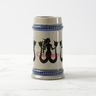 Caneca De Cerveja Silhueta Sereia de Duas Caudas Thunder_Cove