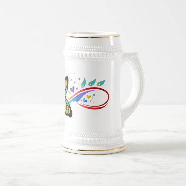 Caneca De Cerveja Símbolo Autismo Gift Mug (Frente Esquerda)