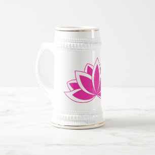 Caneca De Cerveja Símbolo budista rosa original - flor de lótus