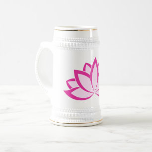 Caneca De Cerveja Símbolo budista rosa original - flor de lótus