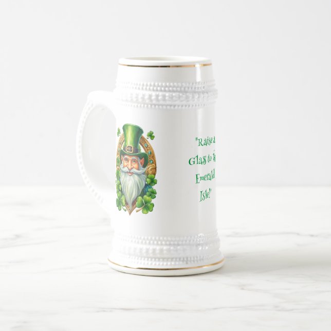 Caneca De Cerveja Símbolo Celta Levanta Vidro à Ilha Emerald (Frente Esquerda)
