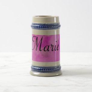 Caneca De Cerveja simple minimal light pastel pink add your name thr