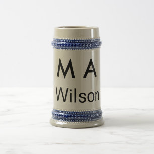 Caneca De Cerveja Simple monogram add your name letter man minimal
