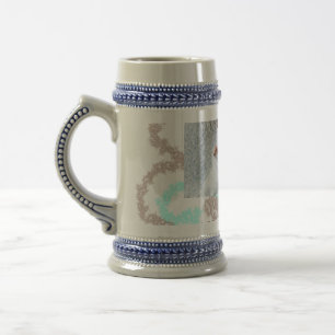 Caneca De Cerveja simples minimal ADICIONE SUA FOTO TEXTO brilho azu