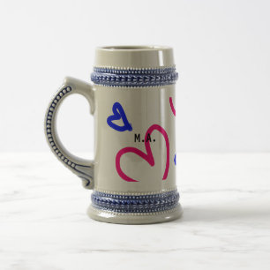 Caneca De Cerveja SIMPLES MINIMAL.CUTIE ADICIONAR NOME BEBÊ coração