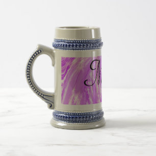 Caneca De Cerveja simples minimal luz pastel rosa adicione seu nome