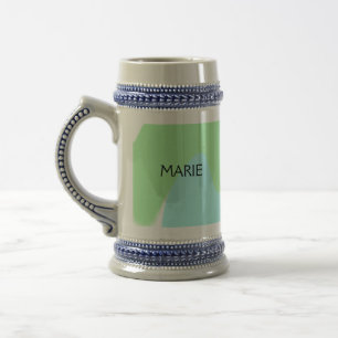 CANECA DE CERVEJA SIMPLES MINIMALISTAS VERDES ADICIONE O SEU NOME TE