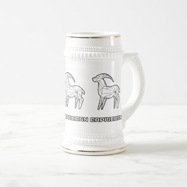Caneca De Cerveja Sinal Zodiac Mug:Capricórnio (Frente Esquerda)