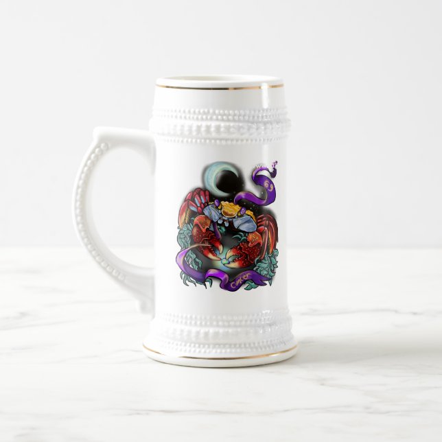 Caneca De Cerveja sinal zodiótico do cancer (Esquerda)